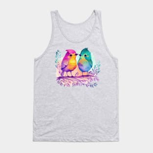 Funny Pair of Colorful Birds Tank Top